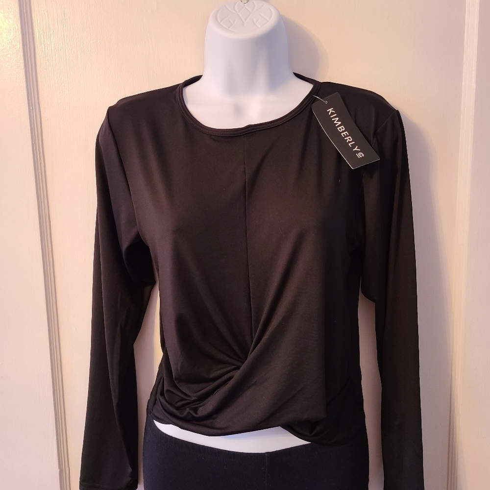 ⭐️HP⭐️ NWT Front Twist Long Sleeved Crop Top - Picture 2 of 5